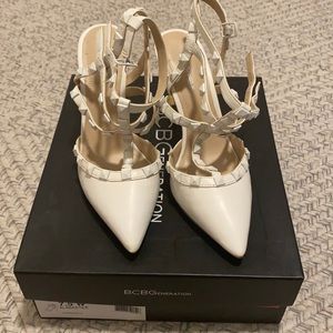 White BCBGeneration Darronx-x Heels . Brand new. Never worn.